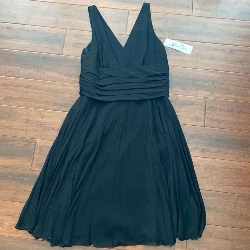 NWT Vintage Jeffrey & Dara Black Cocktail Dress Fit and Flare Aline 16